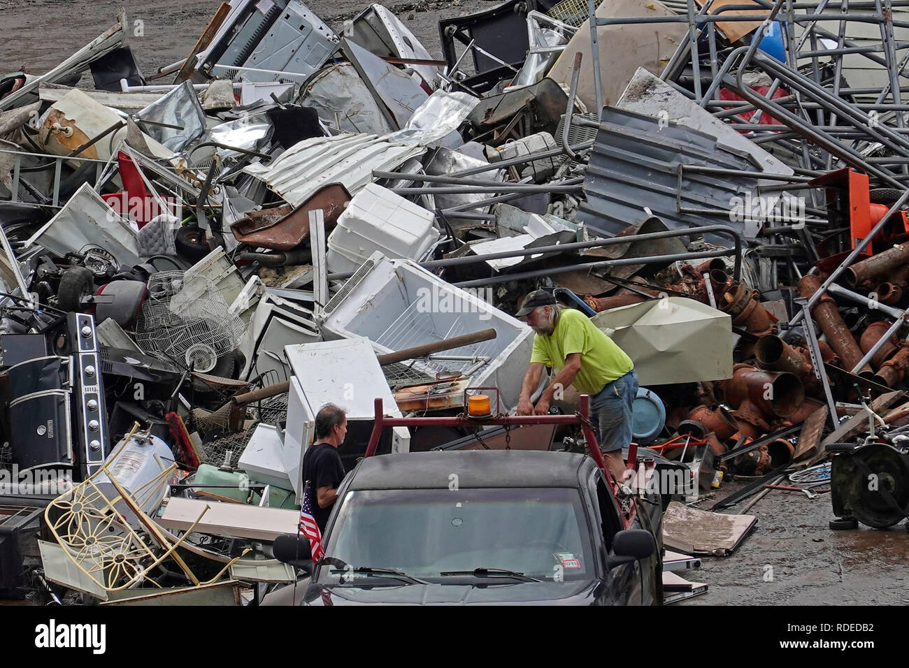 Manchester New Hampshire junk yard recycling Stock Photo Alamy