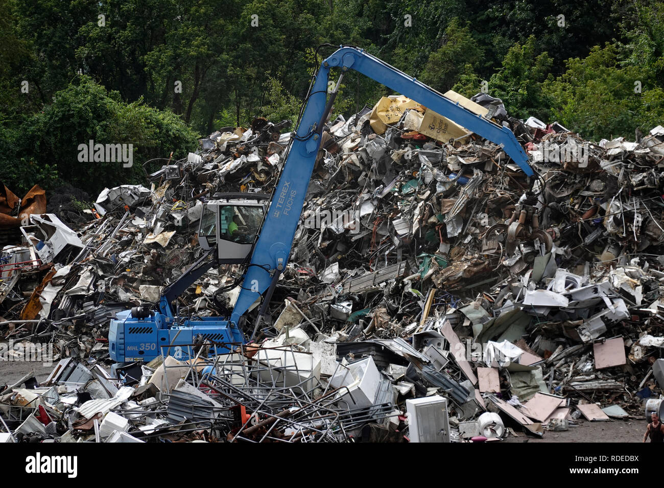 Manchester New Hampshire junk yard recycling Stock Photo Alamy