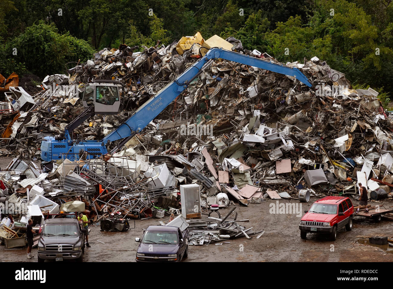 Manchester New Hampshire junk yard recycling Stock Photo Alamy