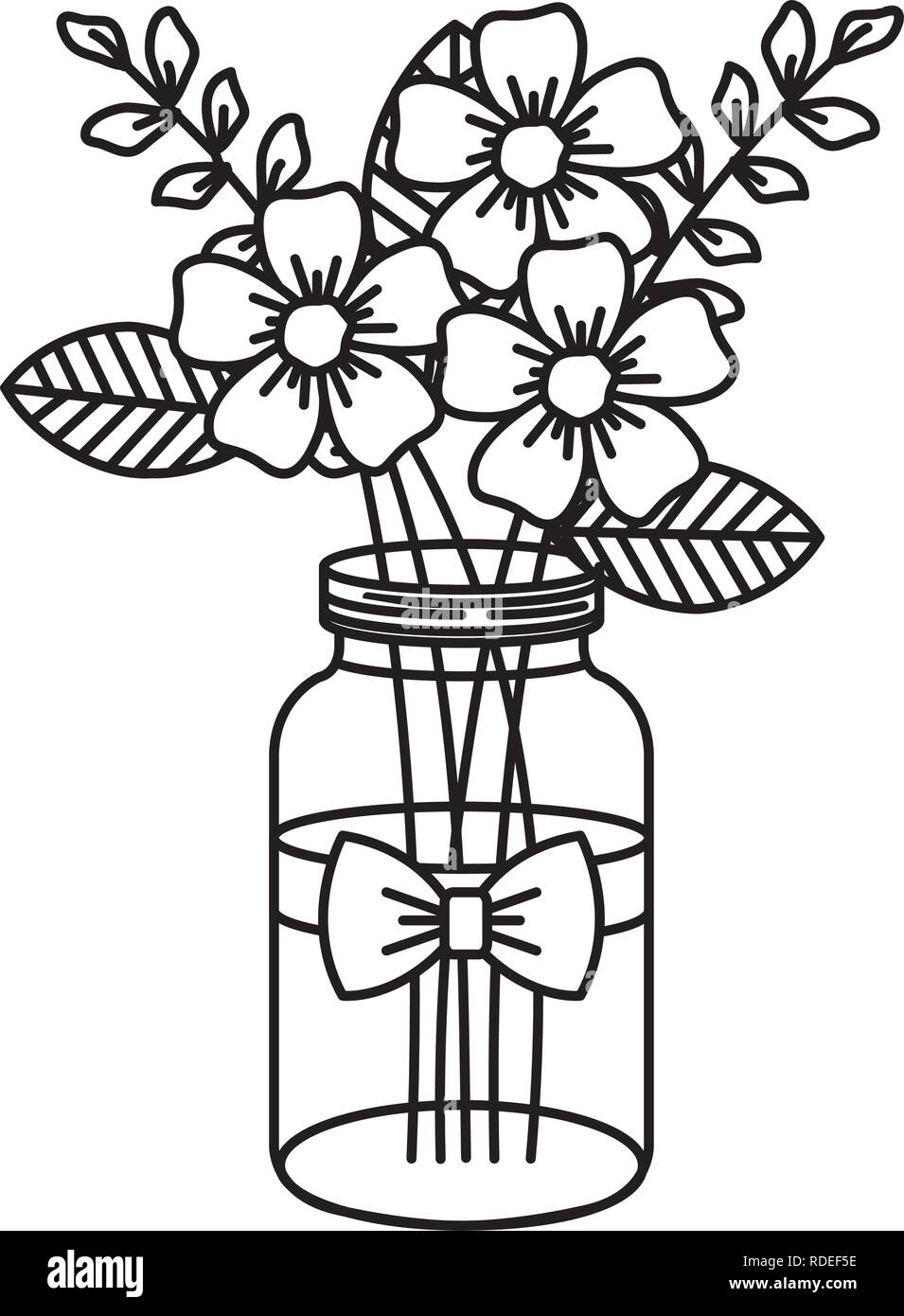 Adult Coloring Pages Flower In Mason Jars Coloring Pages