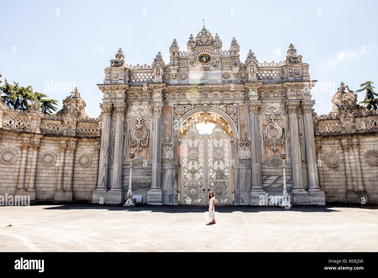 Imperial Gate in Dolmabahce Palace, Istanbul, Turkey. Stock Photo