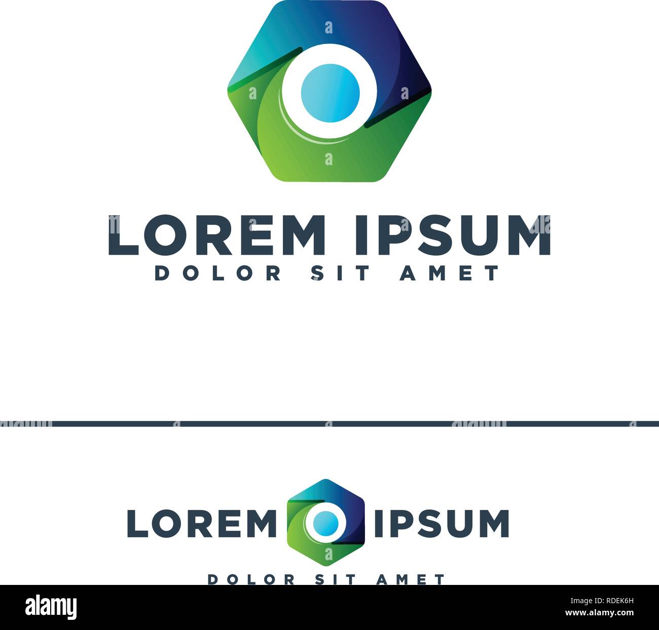 hexagon abstract photography or camera logo template vector ...