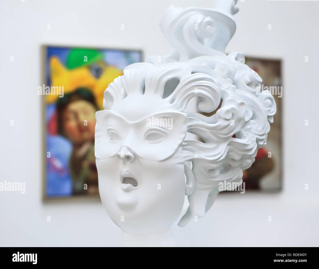 Sculpture in a gallery, Dashanzi art area. It is a complex of 50 year old factory buildings in Chaoyang District, with a unique architectural style. Stock Photo