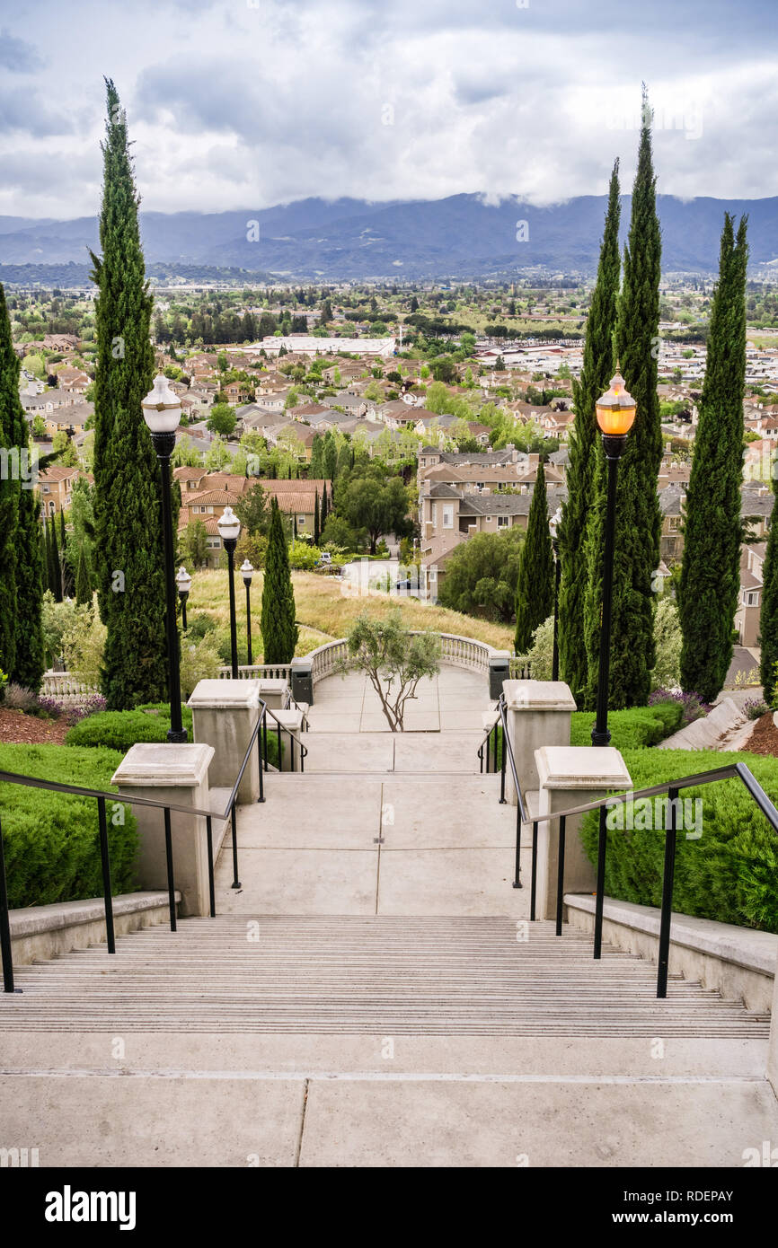 Grand Staircase on cloudy and rainy day and view towards the a