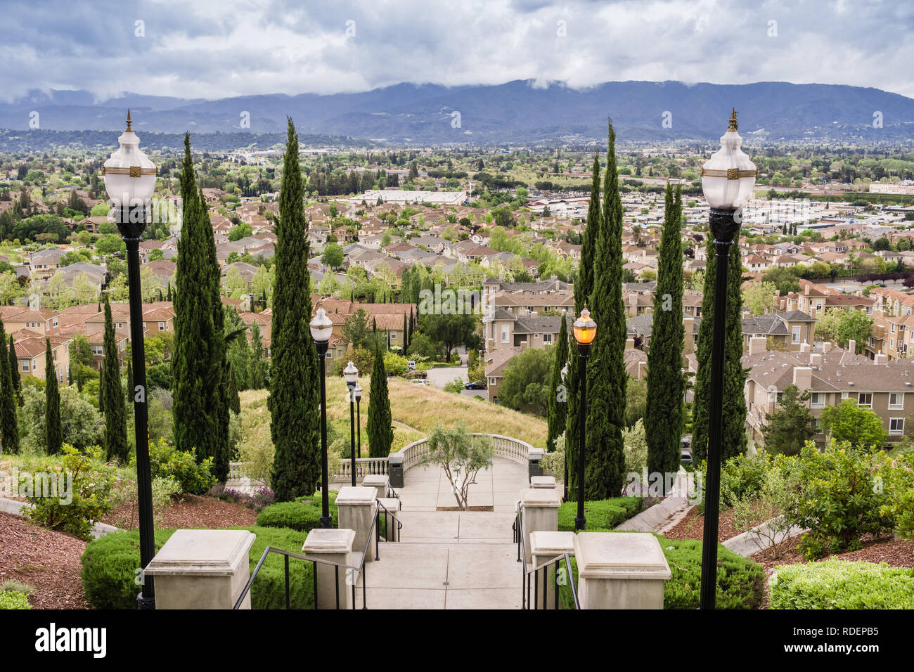 Grand Staircase on cloudy and rainy day and view towards the a