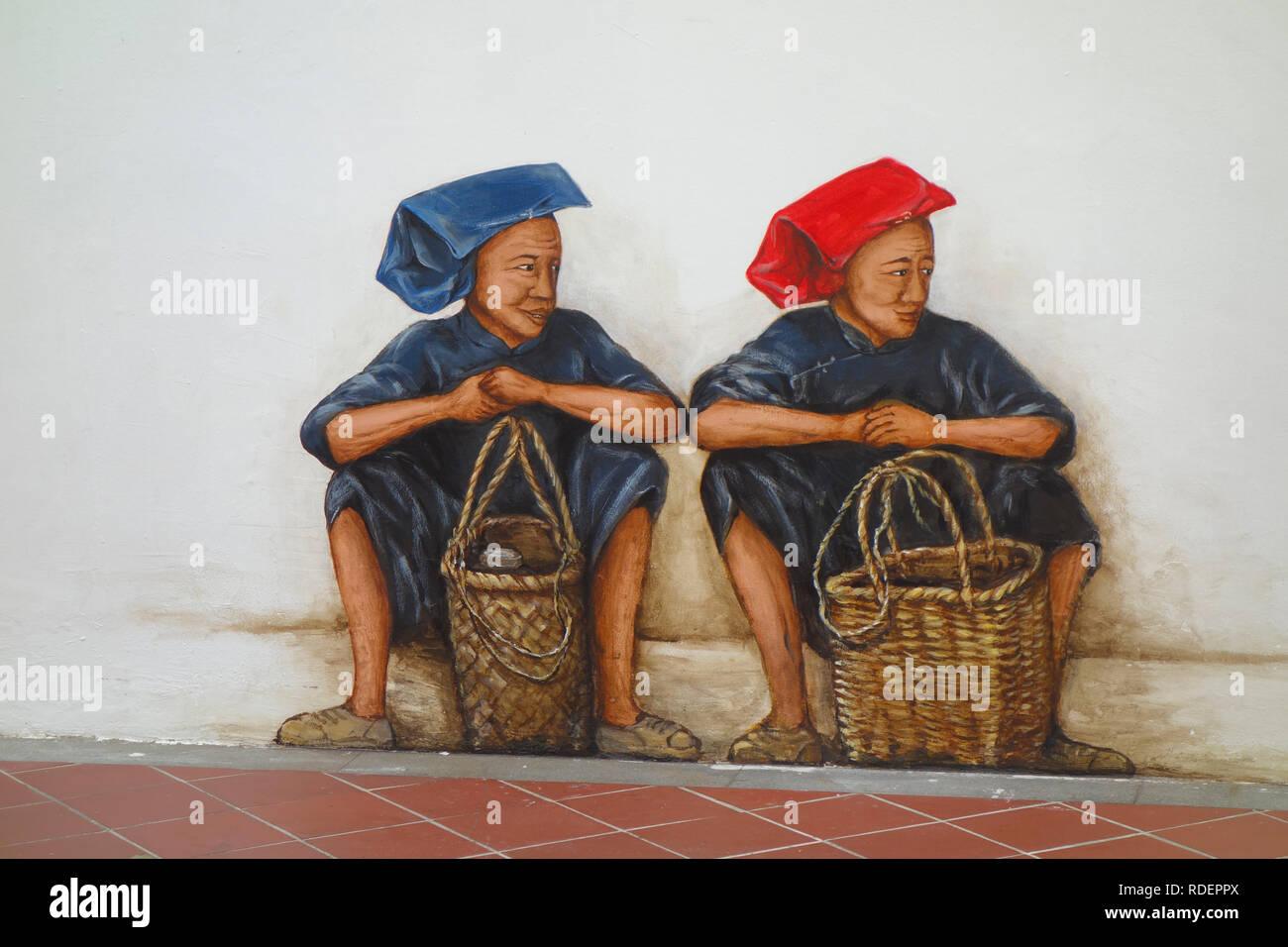Wall Mural by Yip Yew Chong, Chinatown, Singapore Stock Photo Alamy