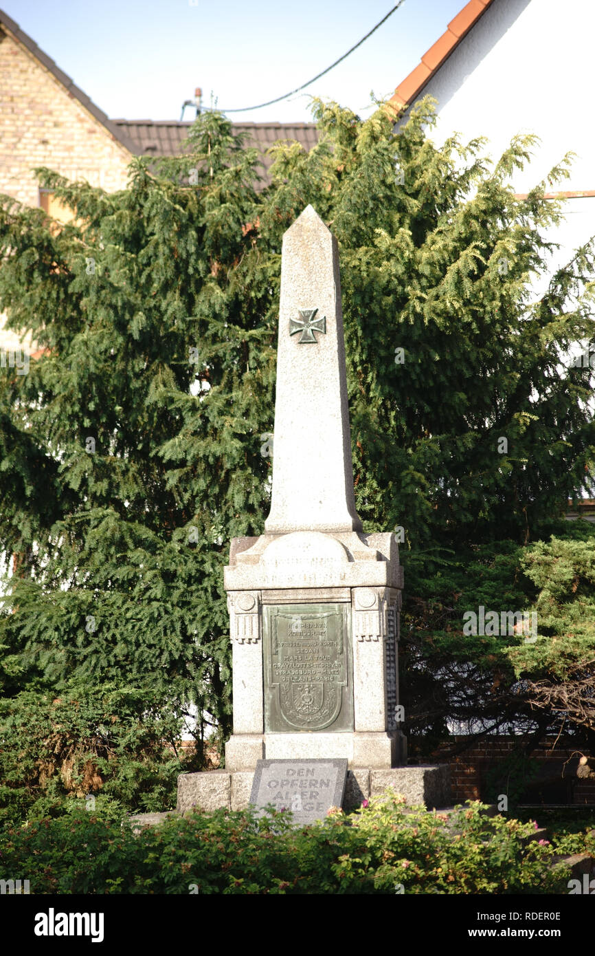 The Fallen Memorial in Eddersheim in honor of fallen soldiers at the ...