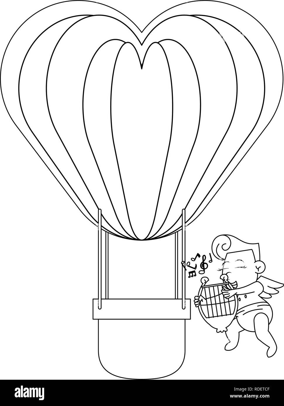 Hot air balloon heart shaped Stock Vector Image & Art - Alamy