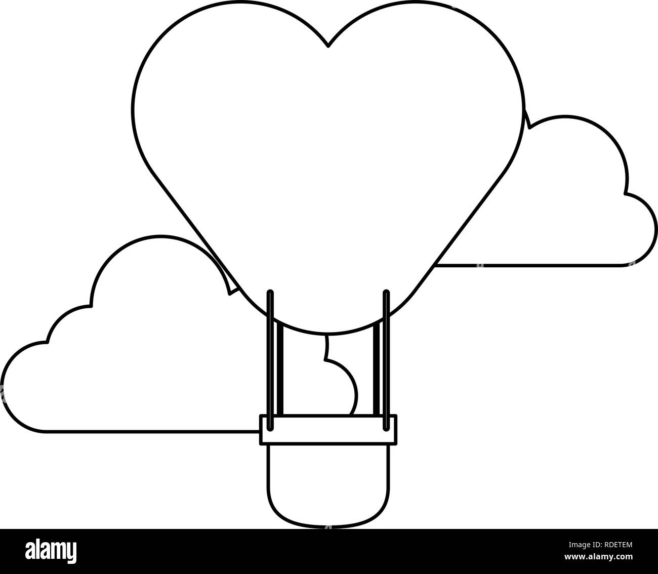 Hot air balloon heart shaped Stock Vector Image & Art - Alamy