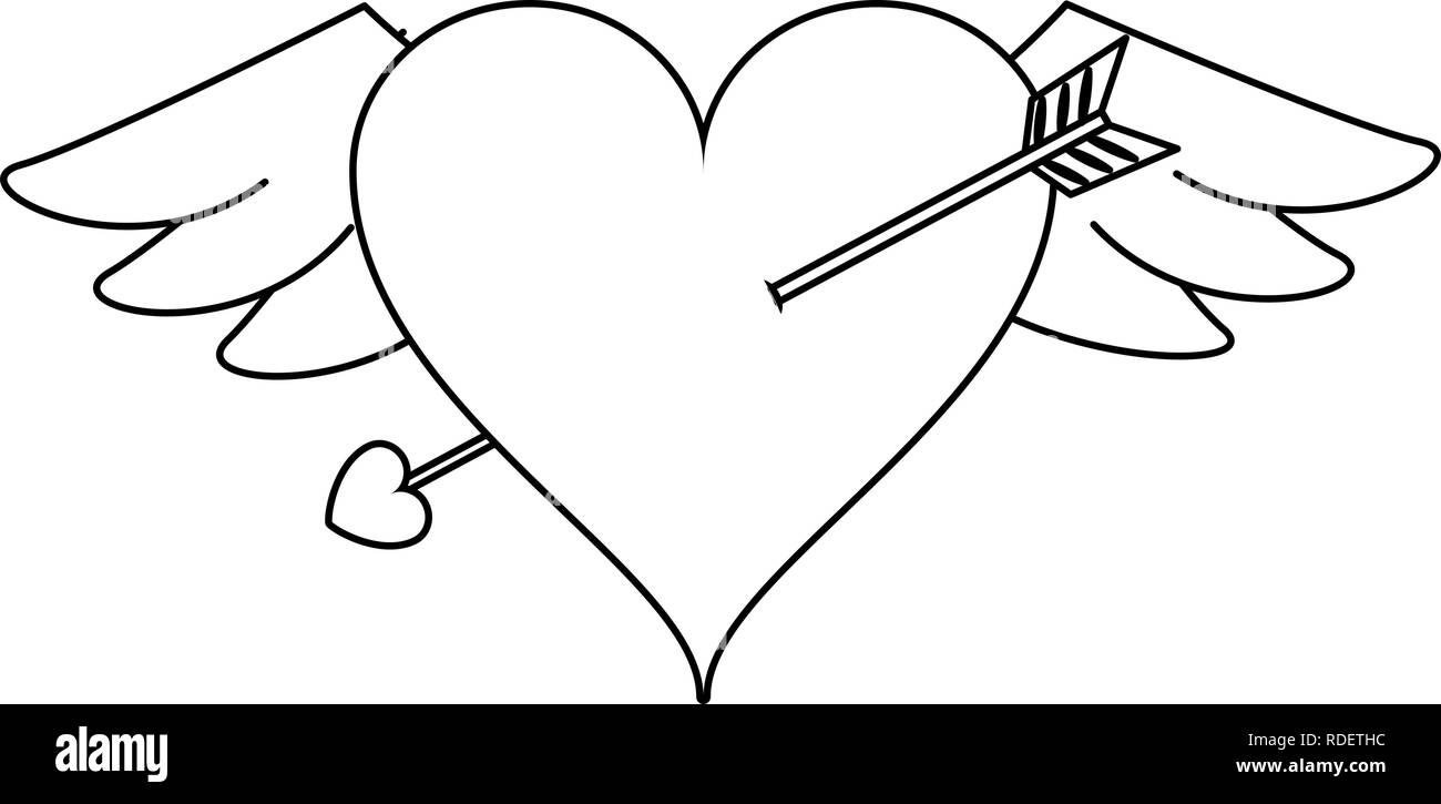 Heart with wings and arrow Stock Vector Image & Art - Alamy