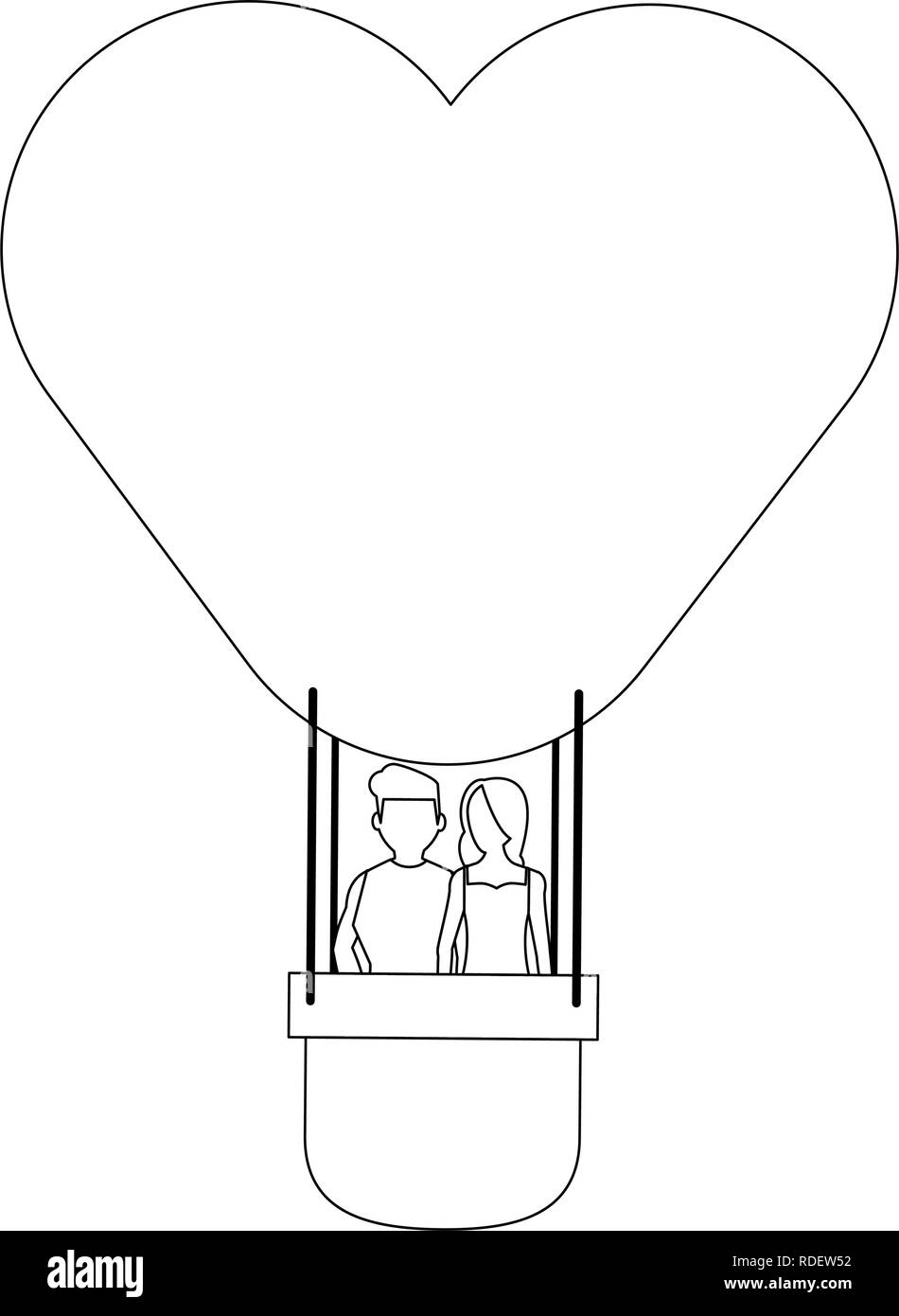 Couple in hot air balloon Stock Vector Image & Art - Alamy