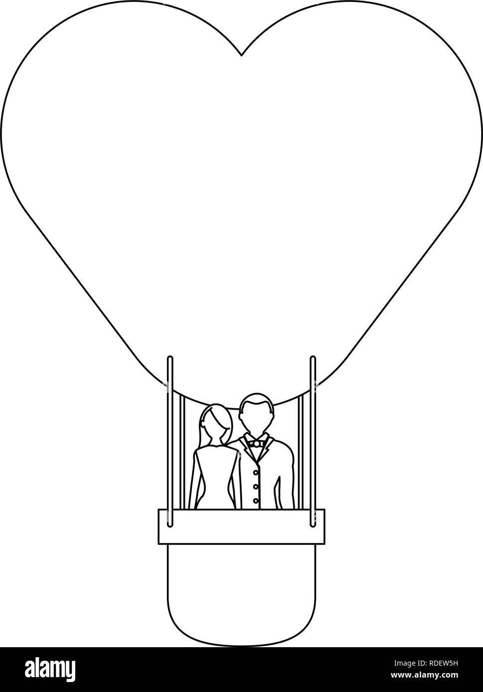 Couple in hot air balloon Stock Vector Image & Art - Alamy