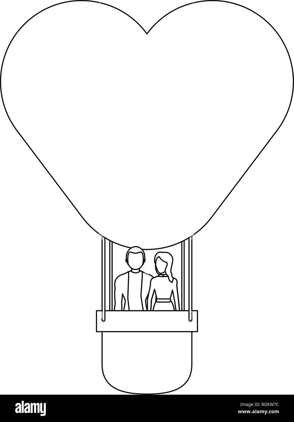 Couple in hot air balloon Stock Vector Image & Art - Alamy