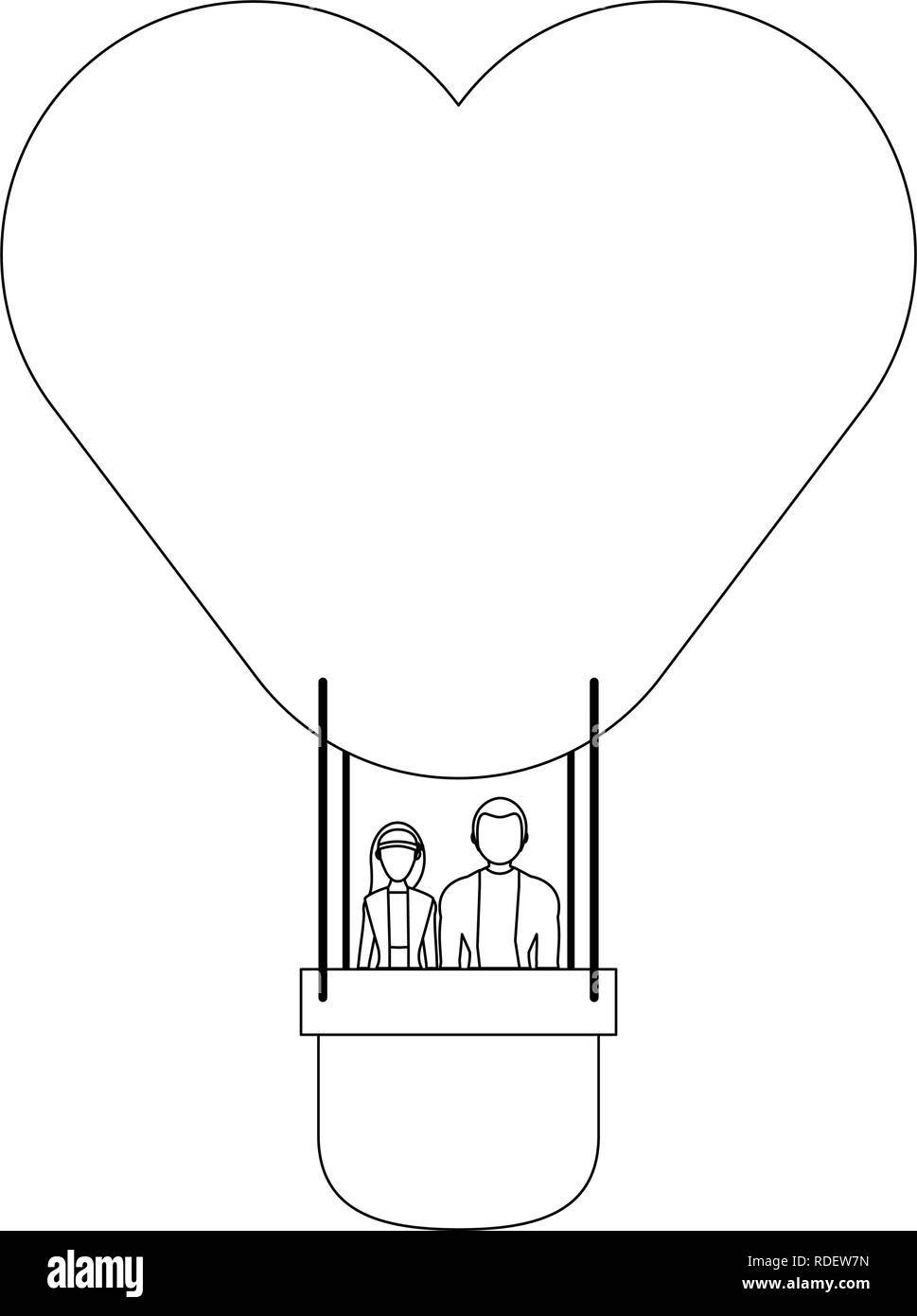 Couple in hot air balloon Stock Vector Image & Art - Alamy