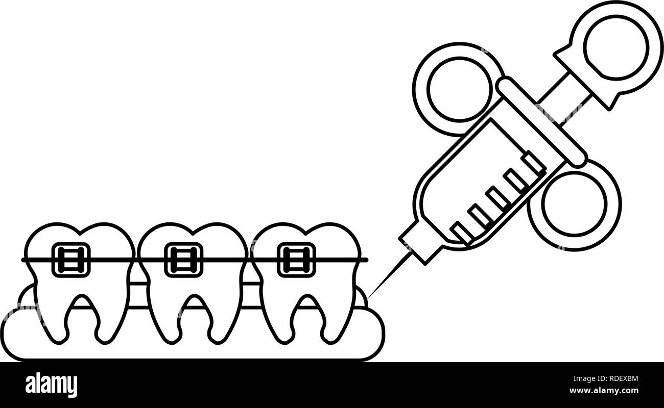 Medical Dental treatment black and white Stock Vector Image & Art - Alamy