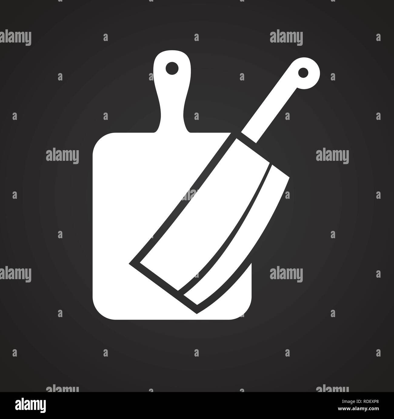 Cleaver icon on black background for graphic and web design, Modern ...