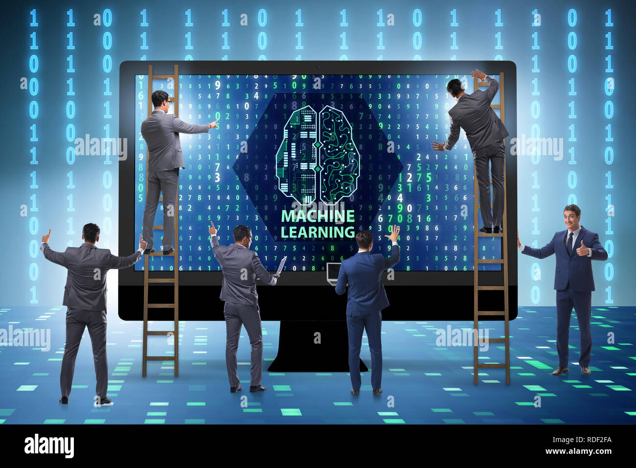 Machine learning concept as modern technology Stock Photo - Alamy