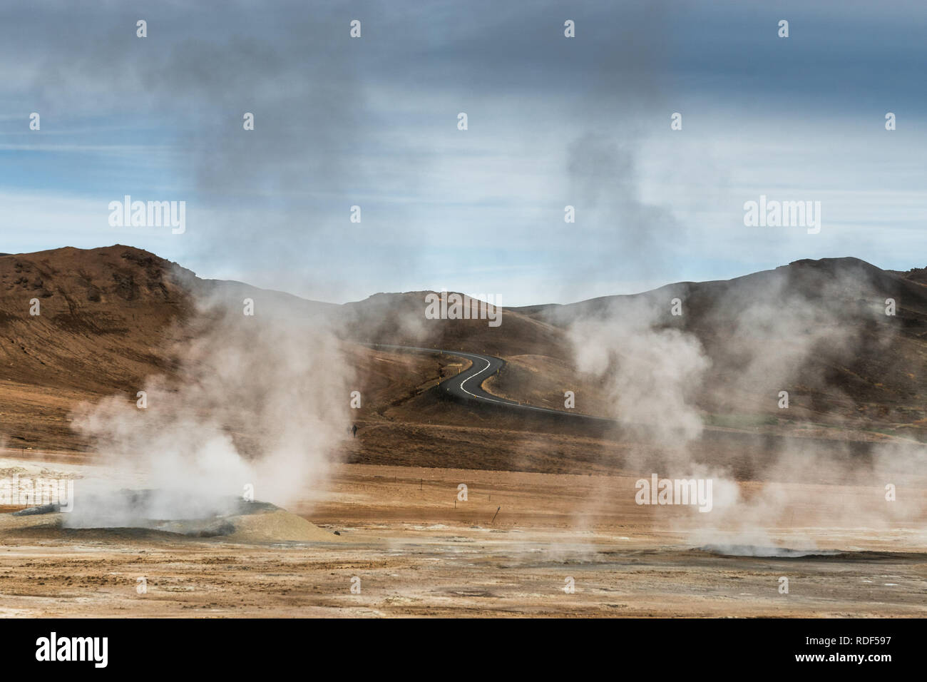 Heisse Quellen bei Namafjall am Myvatn See, Island Stock Photo - Alamy