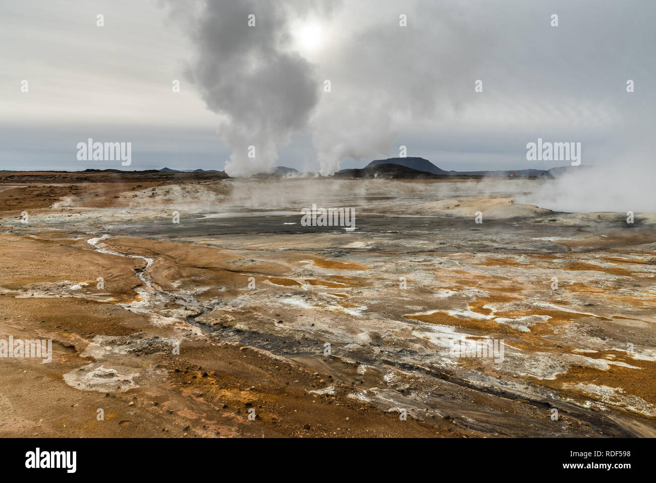 Heisse Quellen bei Namafjall am Myvatn See, Island Stock Photo - Alamy