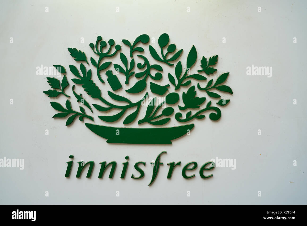 SEOUL, SOUTH KOREA CIRCA MAY, 2017 Innisfree sign in Seoul