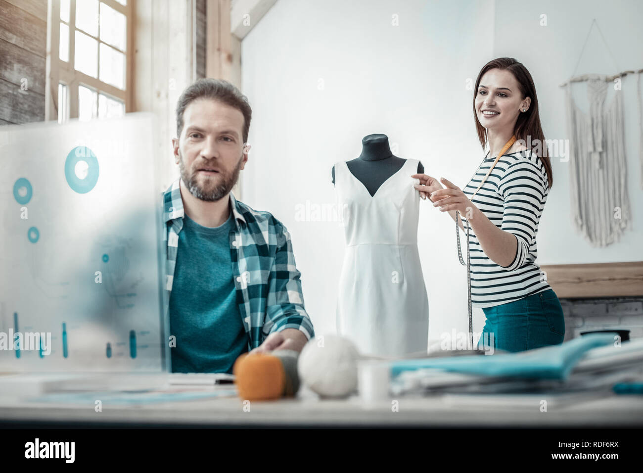 Talented designers having much inspiration while working together Stock Photo