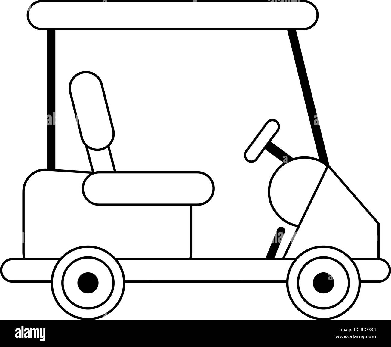 Golf cart vehicle black and white Stock Vector Image & Art - Alamy