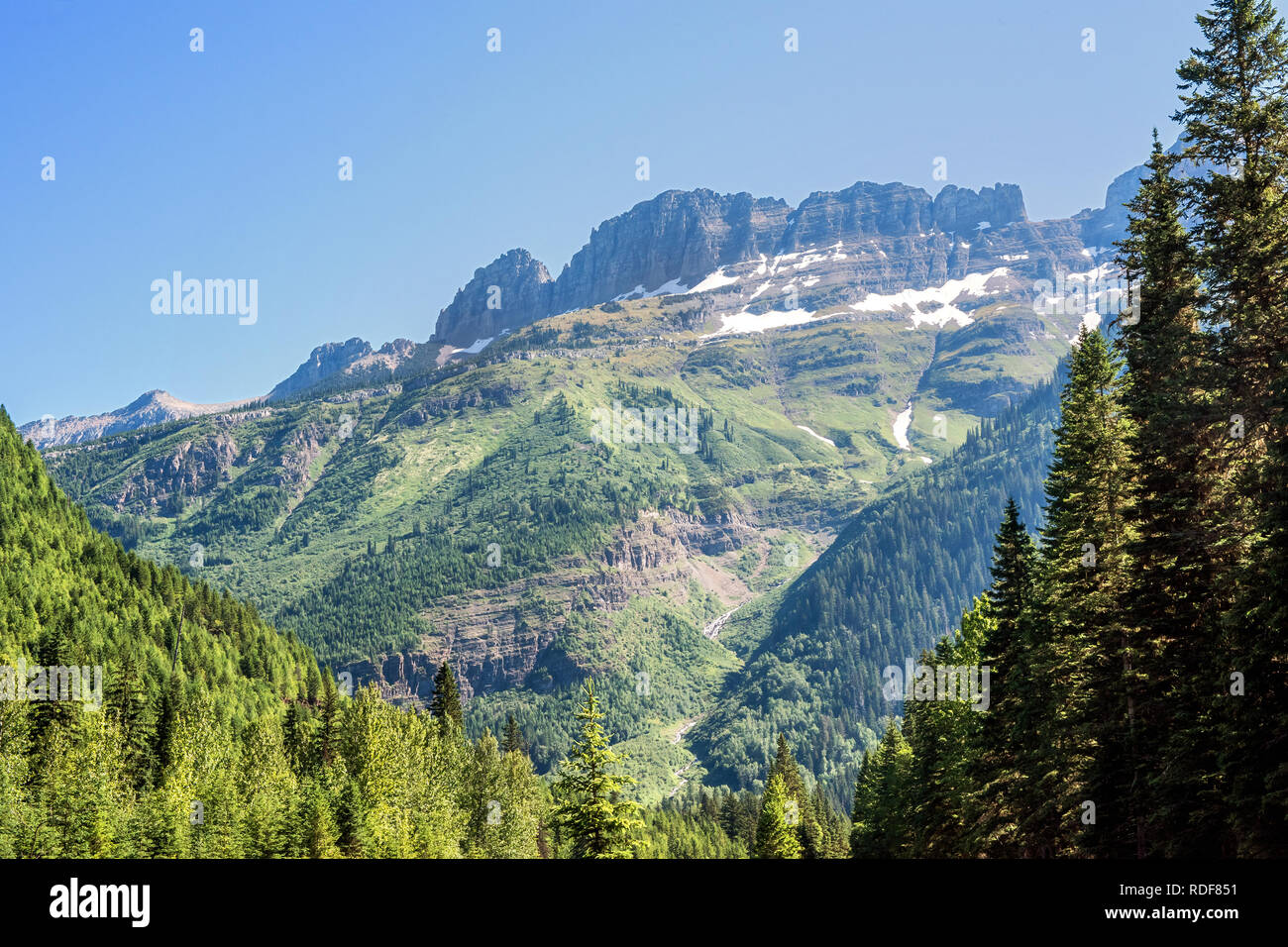 Landscape of Peaks in Glacier National Park, Montana Stock Photo - Alamy