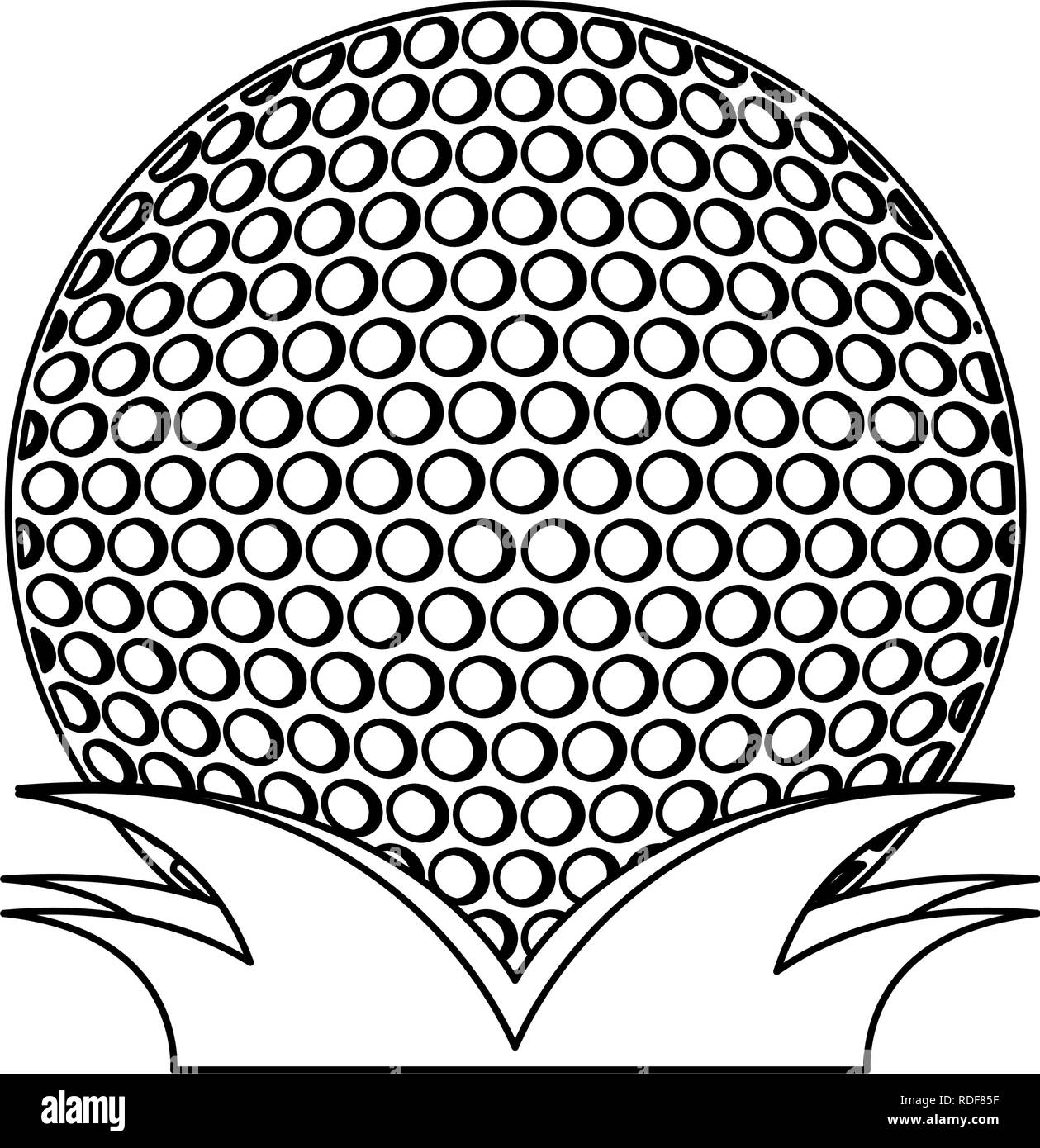 Golf ball on grass black and white Stock Vector Image & Art - Alamy