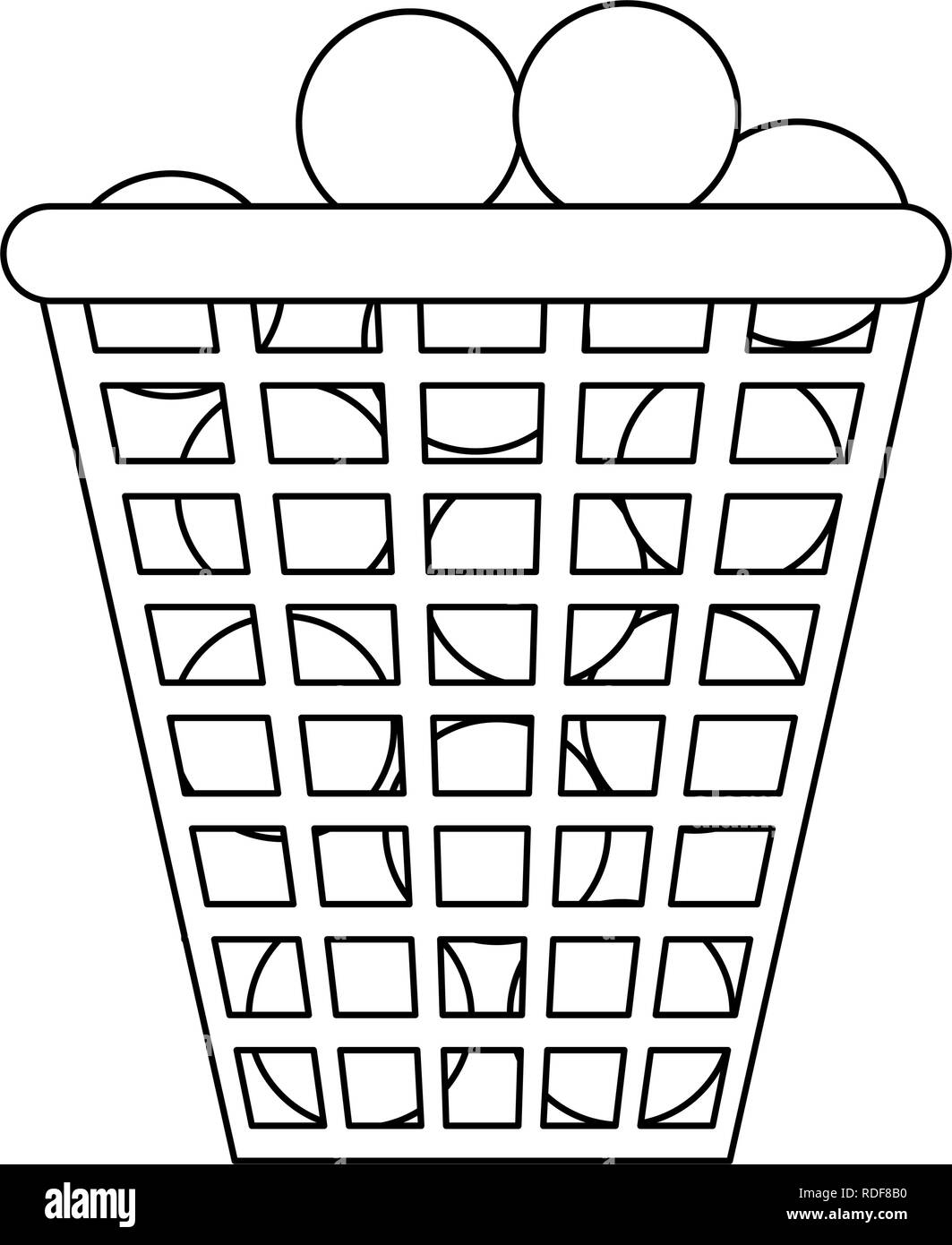 Golf balls in basket black and white Stock Vector Image & Art Alamy