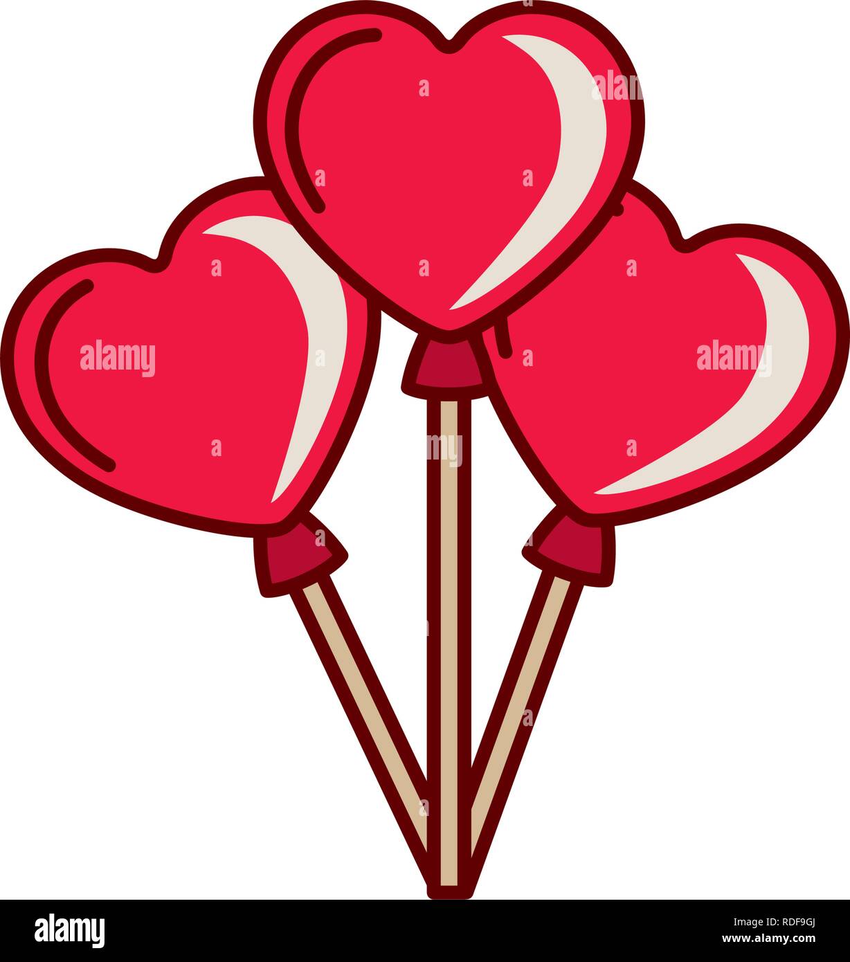 heart shaped balloons isolated icon Stock Vector Image & Art - Alamy