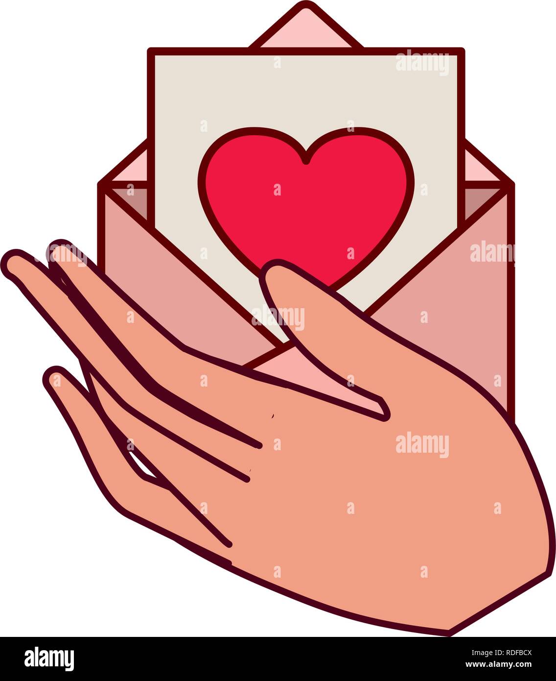 hand with letter envelope isolated icon Stock Vector Image & Art - Alamy