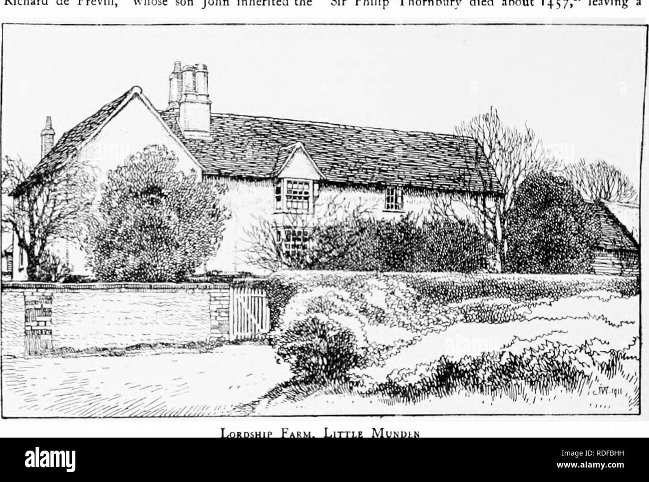 . The Victoria history of the county of Hertford. Natural history. A HISTORY OF HERTFORDSHIRE t virgate.' The descendants of Walter the Fleming held the manor of Wahull or Odell in Bedfordshire, from which they took their name.5 The overlordship of Little Munden remained in this family.* In 1304 it was held for the service of a knight's fee and 6j. paid to the warden of Rockingham Castle ; in 1385 the payment was ] os.7 The manor was granted by the Wahulls to the family of Scales, though at what date is not known. William de Scales was lord of the manor in 1181,&quot; and is mentioned again in Stock Photo