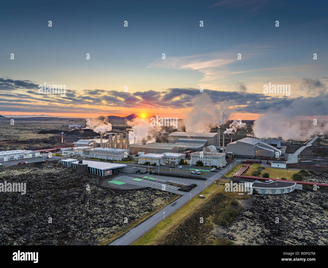 Svartsengi Geothermal Power Plant, Reykjanes Peninsula, Iceland Stock Photo