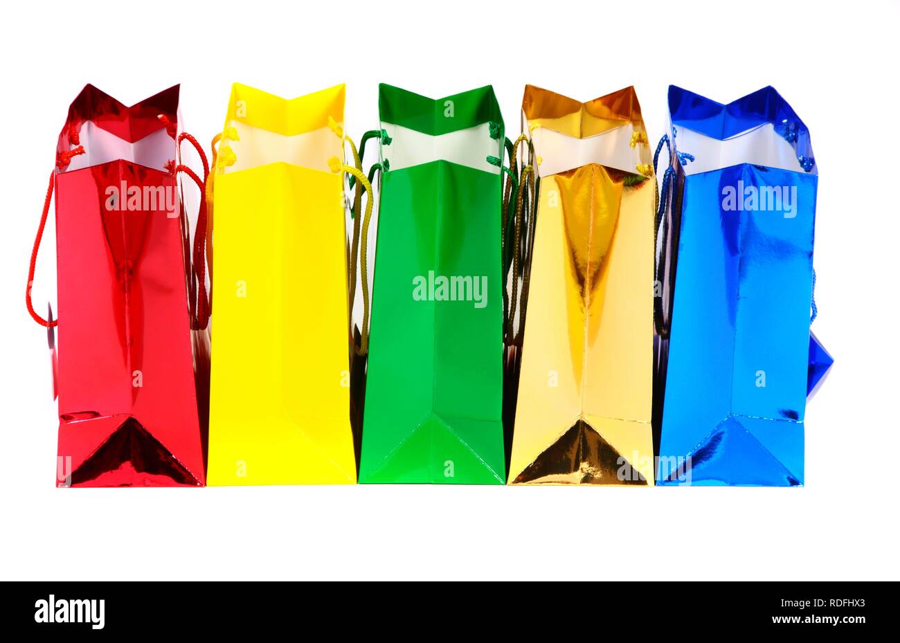 Colorful shiny paper bags Stock Photo Alamy