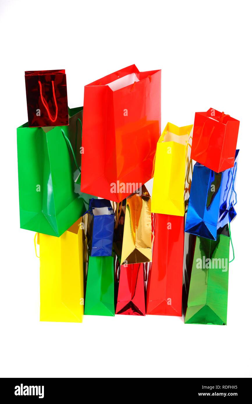 Colorful shiny paper bags Stock Photo Alamy