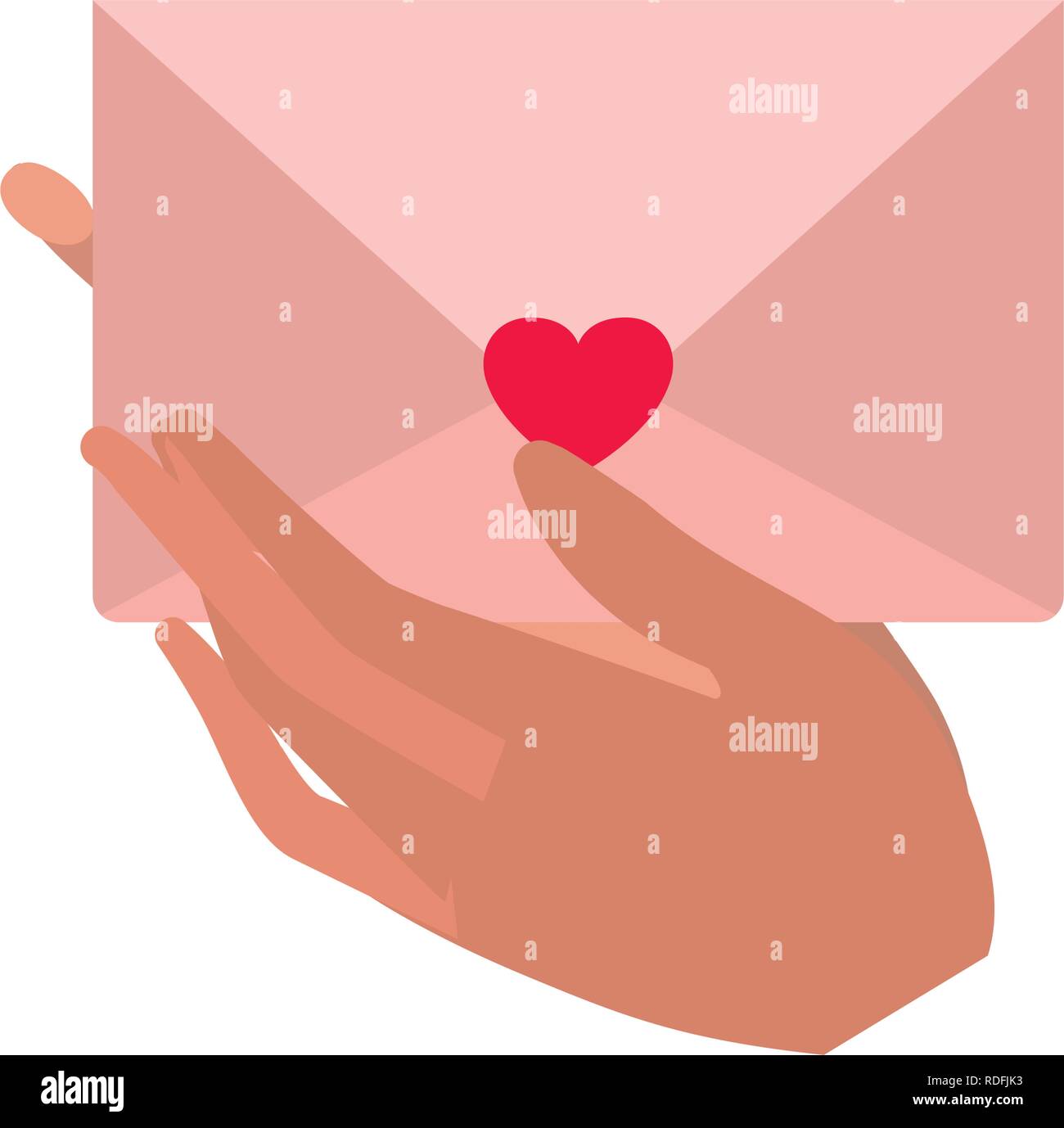 hand with letter envelope isolated icon Stock Vector Image & Art - Alamy