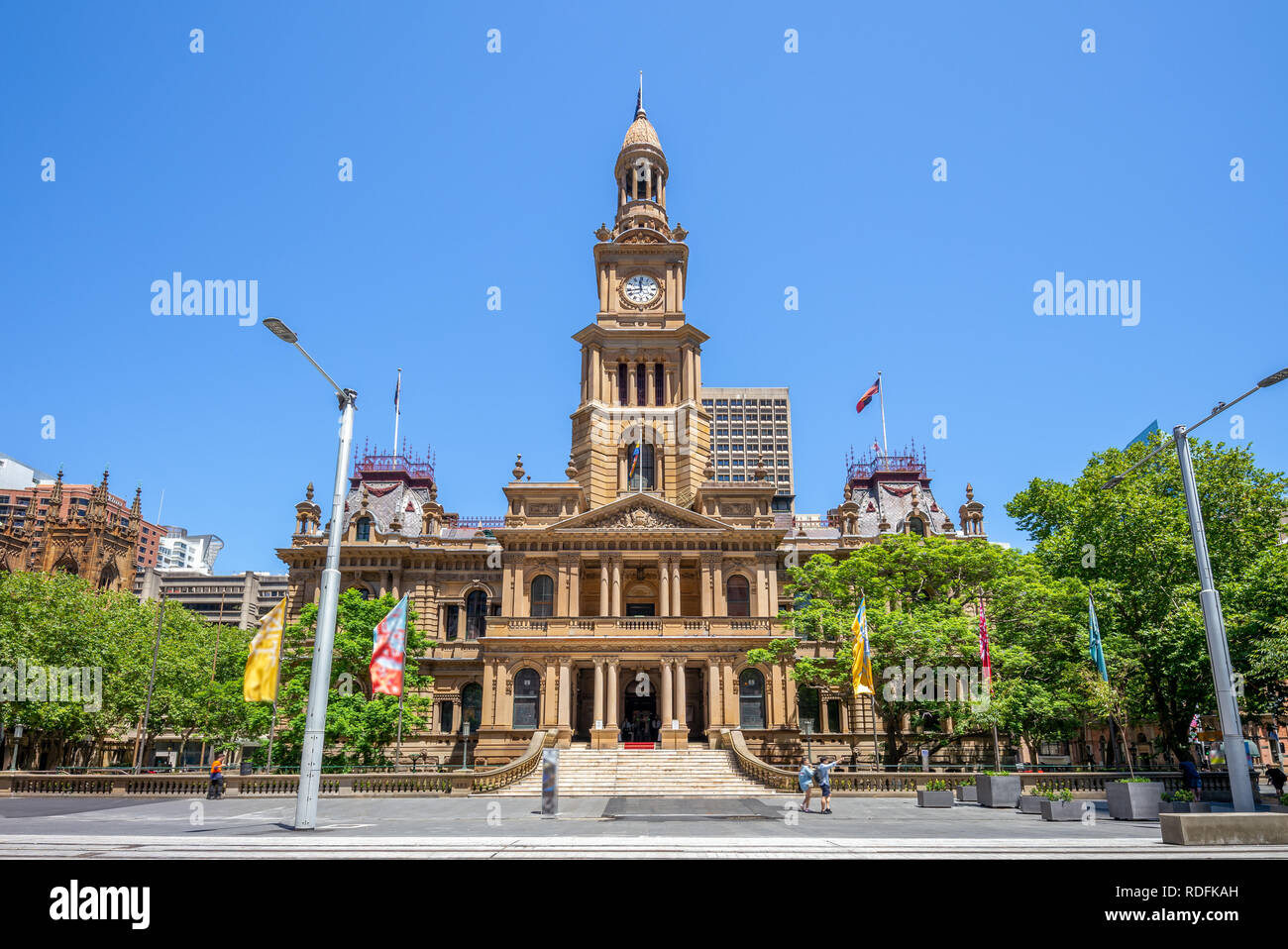 Sydney Town Hall in sydney central business district Stock Photo