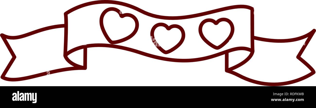 heart with ribbon isolated icon Stock Vector