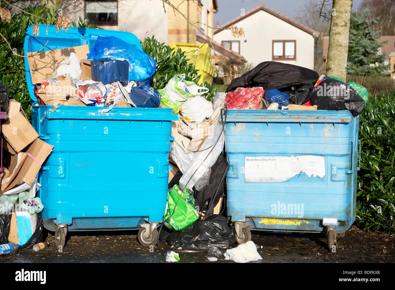 Council rubbish containers on wheels for refuge garbage collection