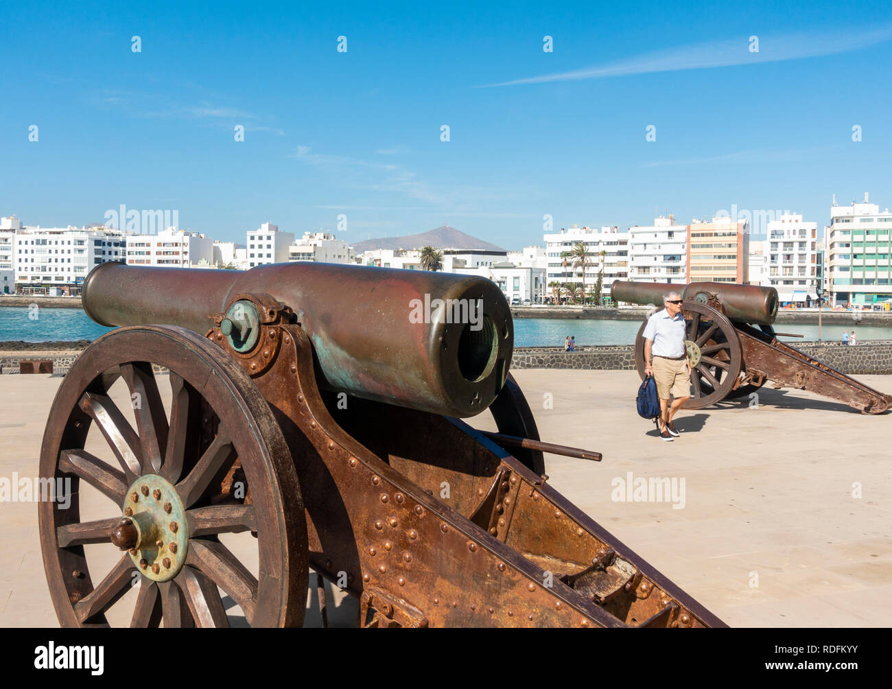 View from San Gabriel castle history museum in Arrecife on Lanzarote, Canary Islands, Spain Stock Photo