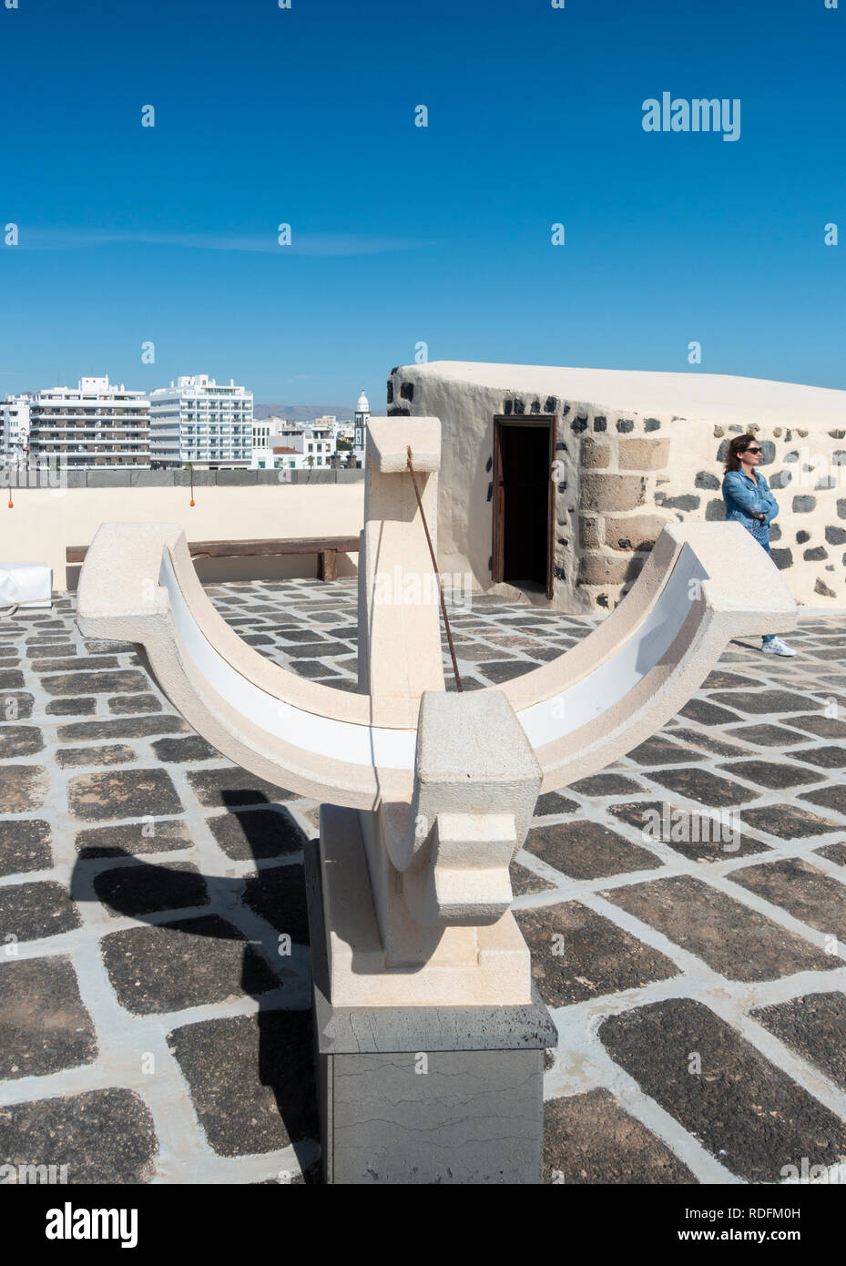 Sundial on roof of San Gabriel castle history museum in Arrecife on Lanzarote, Canary Islands, Spain Stock Photo