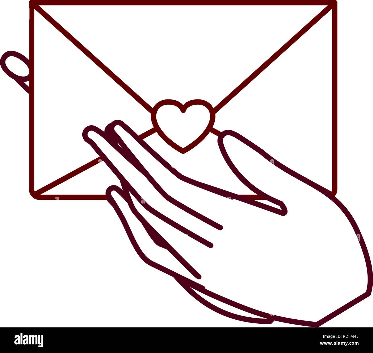 hand with letter envelope isolated icon Stock Vector Image & Art - Alamy