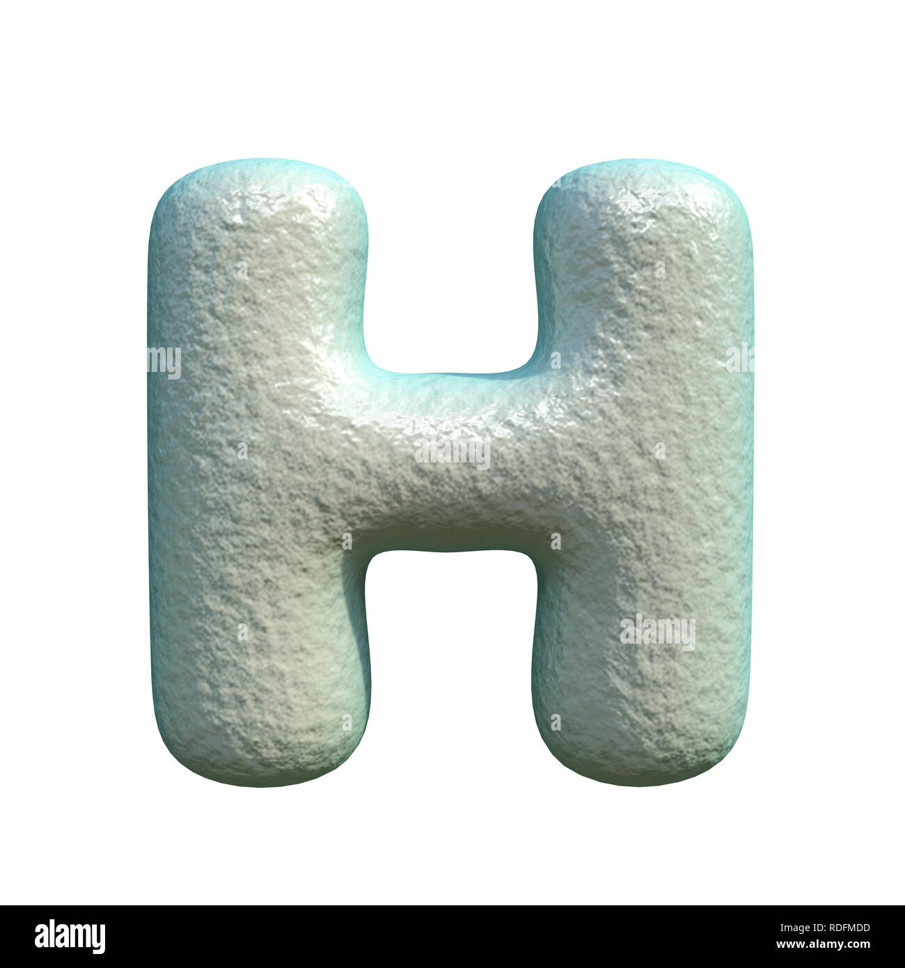 Grey blue clay font Letter H 3D rendering illustration isolated on ...