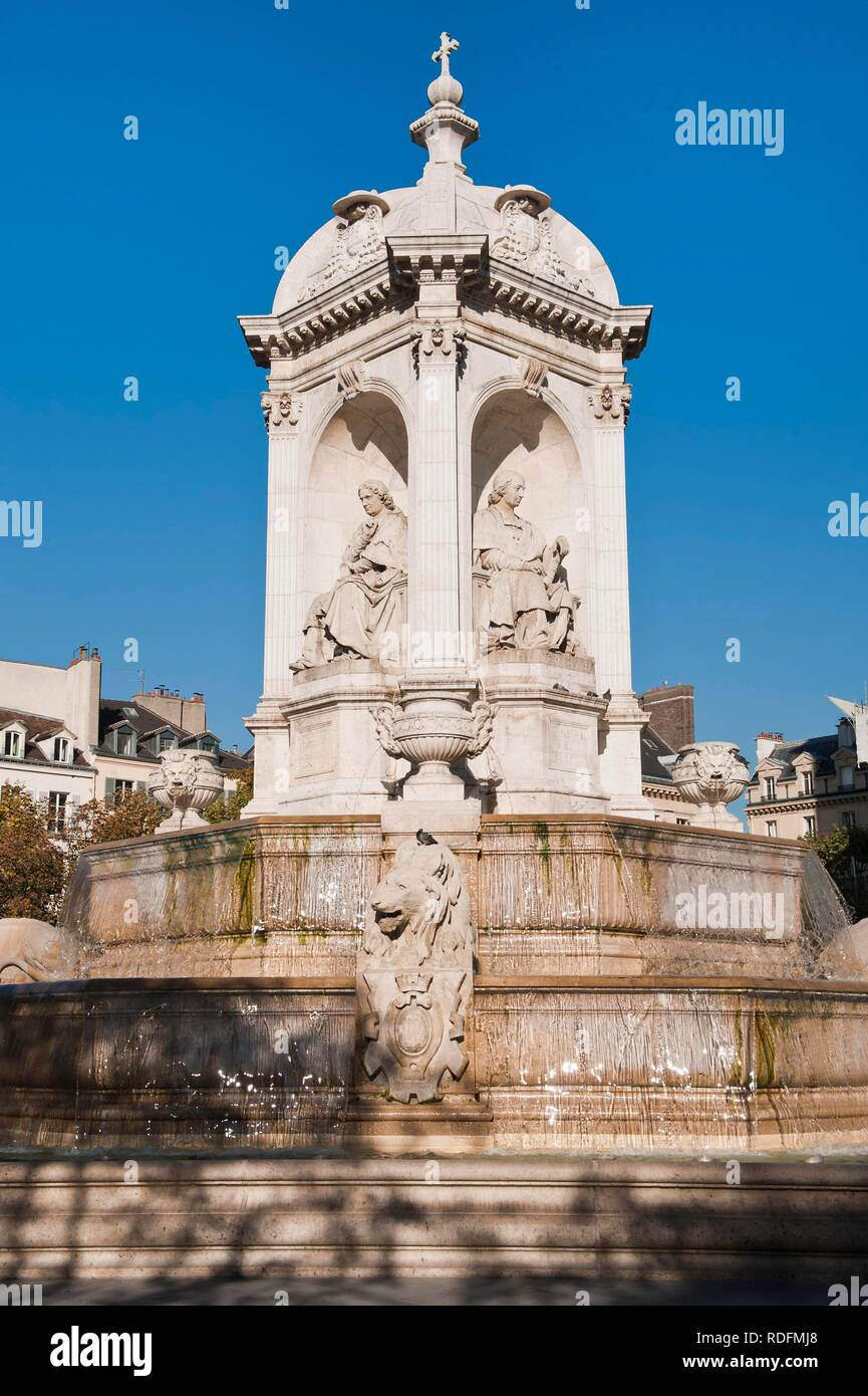 Saint Sulpice Plaza, fountain, Paris, France, Europe Stock Photo Alamy