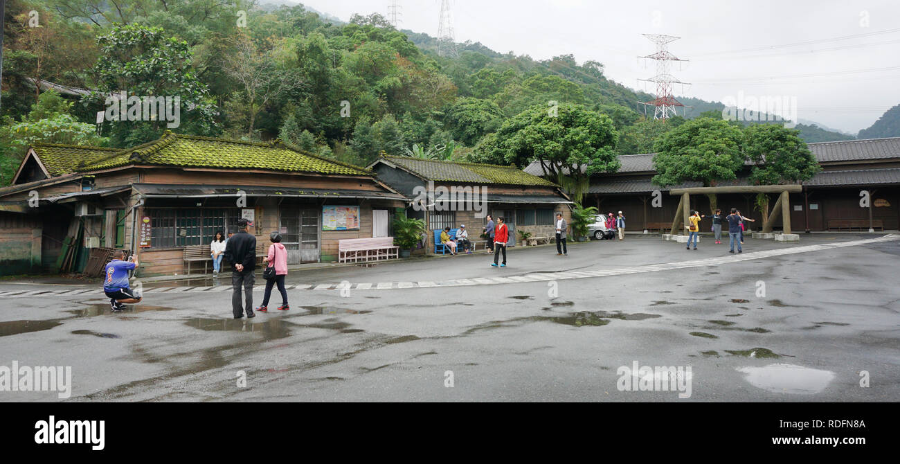 Hualien County,Taiwan- Dec.4, 2018 - Wanrong train station in the Hualien forest was once a Japanese logging town. Stock Photo