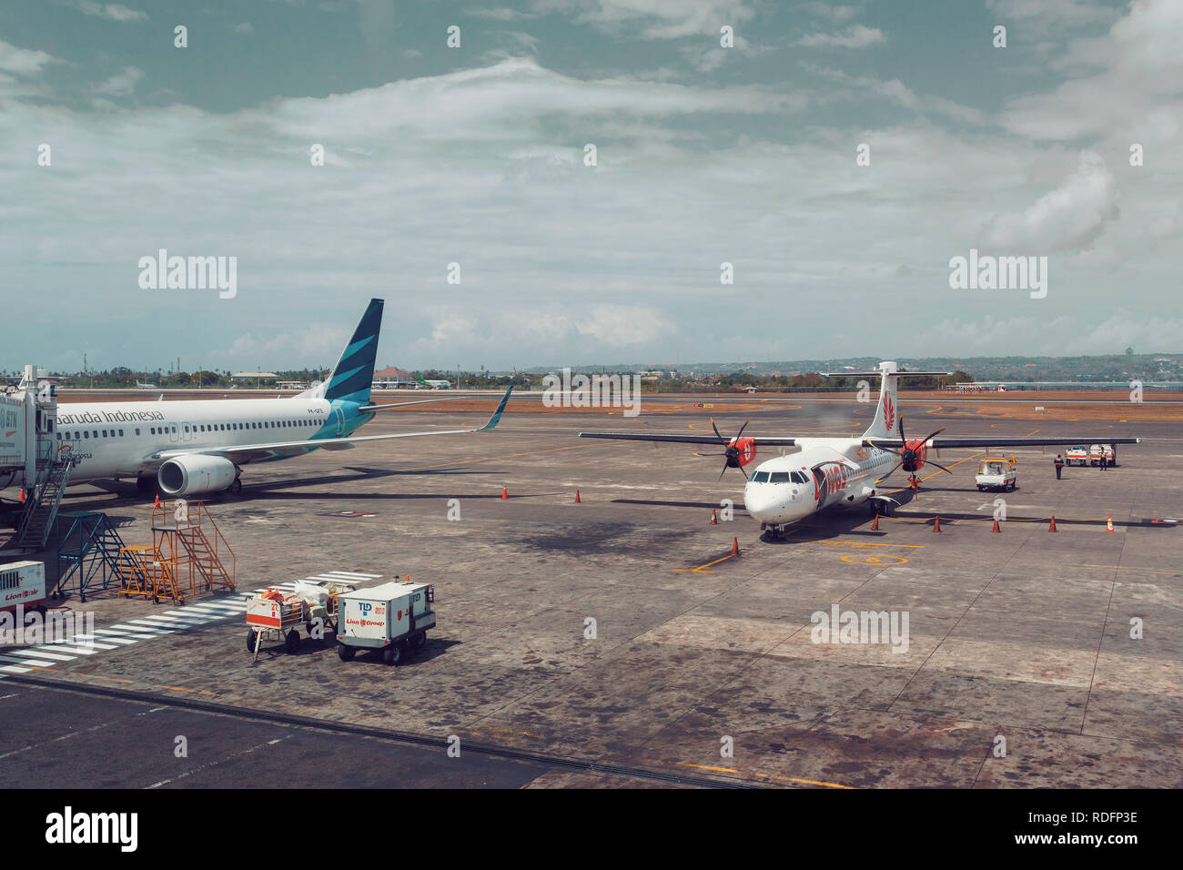 Denpasar, Indonesia August 03 2015 Aircraft of national Indonesian