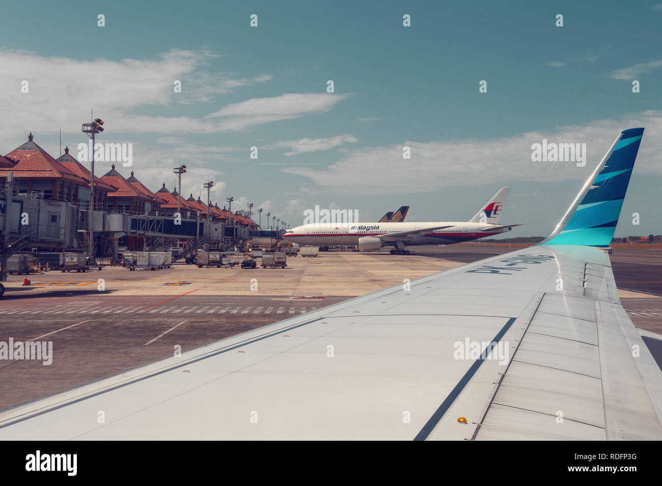 Denpasar, Indonesia August 03 2015 Wing of of national Indonesian