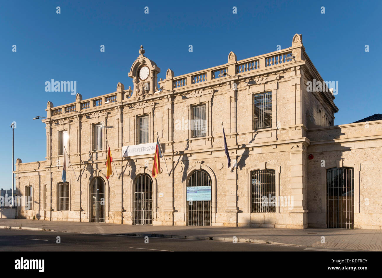 La Casa del Mediterráneo, conference centre within the old railway station in Alicante, Spain, Europe Stock Photo