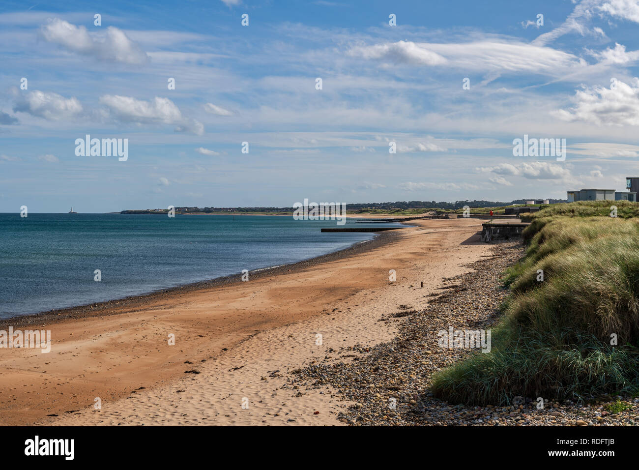 North Sea coast at the South Beach Blyth, Northumberland, England, UK