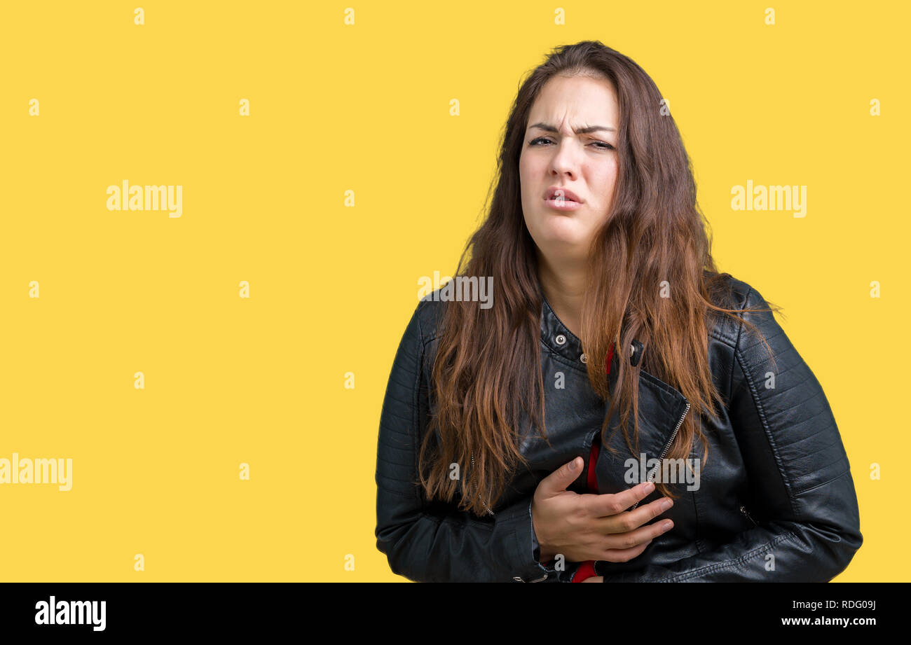 yellow plus size leather jacket